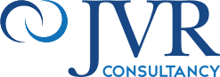 jvr-consultancy-logo-247x87 - JVR Consultancy Logo of JVR Consultancy featuring the stylized letters "JVR" in blue, with "CONSULTANCY" in smaller blue text below. To the left of the text is a twin spiral design, with the inner spiral in a lighter blue shade and the outer spiral in a darker blue, symbolizing their expertise in building projects.