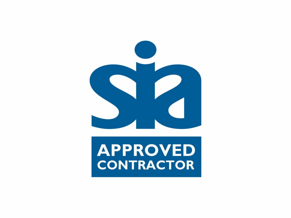 Logo of the Security Industry Authority (SIA) with the text "Approved Contractor" below it. The design features a stylized "SIA" in bold blue letters on a white background, symbolizing its connection to the Approved Contractor Scheme.